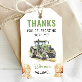 Etiqueta Para Presente Festa de Aniversário do Trator em Aquarela