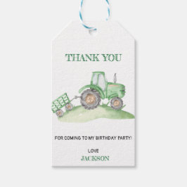 Etiqueta Para Presente Festa de aniversário do Trator Verde