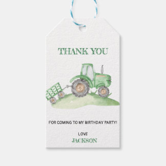 Etiqueta Para Presente Festa de aniversário do Trator Verde