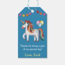 Etiqueta Para Presente Festa de Aniversário do Unicórnio Arco-íris, Balõe