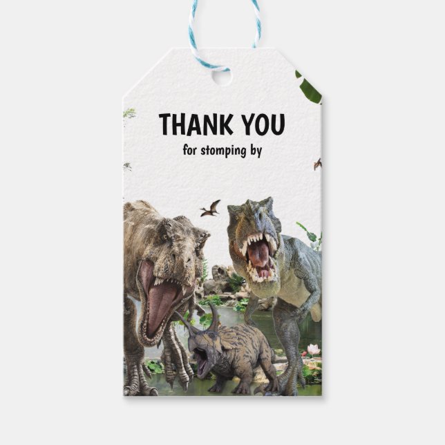 Etiqueta Para Presente Festa de aniversário Imprimível do Dinossaur, Part (Frente)