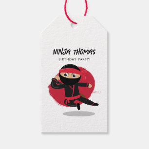 Etiqueta Para Presente Festa de Aniversário Infantil Ninja Guerreiro Fofo