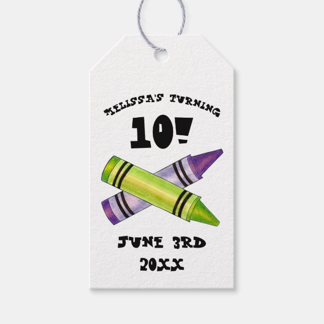 Etiqueta Para Presente Festa de aniversário Infantil Roxo Verde (Frente)