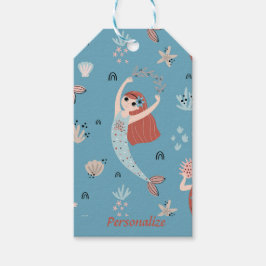 Etiqueta Para Presente Festa de Aniversário Infantil Sereia Oceano Mar