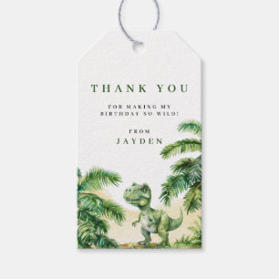 Etiqueta Para Presente Festa de Aniversário Infantil T-Rex Dinossauro