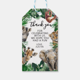 Etiqueta Para Presente Festa de Aniversário Jungle Safari Favor Obrigado 