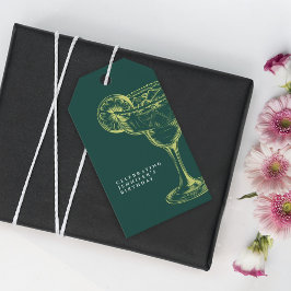 Etiqueta Para Presente Festa de aniversário Margarita Fiesta Verde Modern