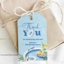 Etiqueta Para Presente Festa de aniversário na piscina azul para meninos