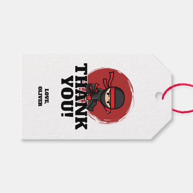 Etiqueta Para Presente Festa de Aniversário Ninja (Frente (horizontal))