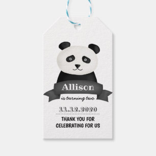 Etiqueta Para Presente Festa de aniversário Panda   Obrigado