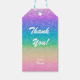 Etiqueta Para Presente Festa de Aniversário Personalizada Brilho Glitter