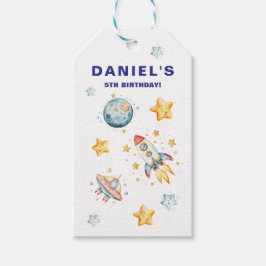 Etiqueta Para Presente Festa de Aniversário Personalizada com Tema Espaci