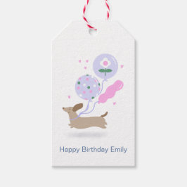 Etiqueta Para Presente Festa de aniversário personalizada Dachshund Lover