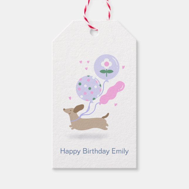 Etiqueta Para Presente Festa de aniversário personalizada Dachshund Lover (Frente)