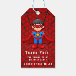 Etiqueta Para Presente Festa de aniversário SuperHero Boy Obrigado