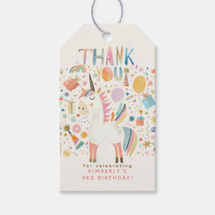 Etiqueta Para Presente Festa de aniversário Unicorn Obrigado