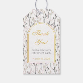 Etiqueta Para Presente Festa de Aposentadoria com Arco Floral Elegante