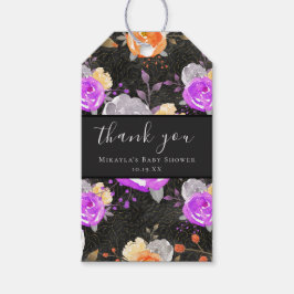 Etiqueta Para Presente Festa de Bebê Floral Vintage de Halloween