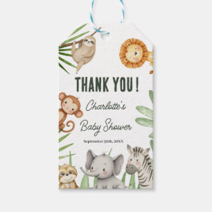 Etiqueta Para Presente Festa de Bebê Safari Animais Menino Selvagem