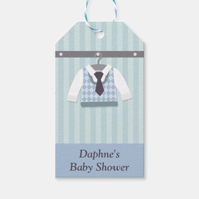 Etiqueta Para Presente Festa de Chá do Menino Cavalheiro Moderno (Frente)