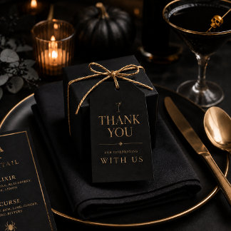 Etiqueta Para Presente Festa de Cocktail de Halloween Elegante