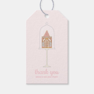 Etiqueta Para Presente Festa de Decoração da Casa de Pão Gingerido Obr