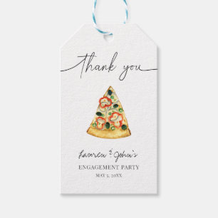 Etiqueta Para Presente Festa de Engajamento Amor e Pizza
