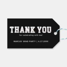 Etiqueta Para Presente Festa de formatura Branca Negra Obrigado