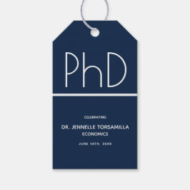 Etiqueta Para Presente Festa de formatura PhD grau azul