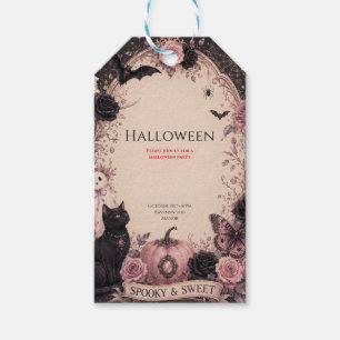 Etiqueta Para Presente Festa de Halloween Botânica Escura Elegante