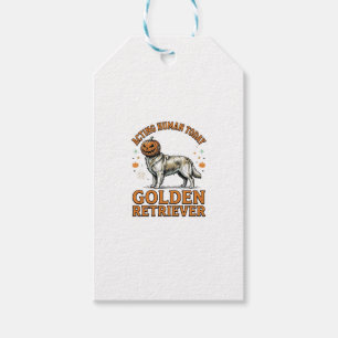 Etiqueta Para Presente Festa de Halloween do Golden Retriever Fantasia de