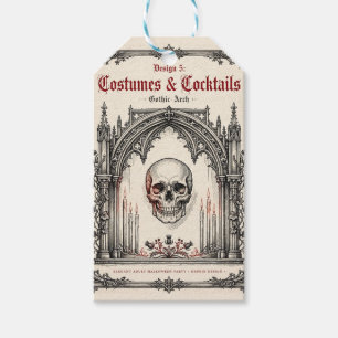 Etiqueta Para Presente Festa de Halloween Gótico Elegante Caveira