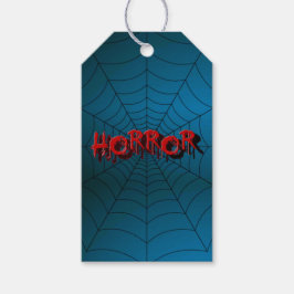 Etiqueta Para Presente Festa de Halloween Red Horror Spider Web Blue Scar