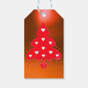 Etiqueta Para Presente FESTA DE NATAL ÁRVORE DE NATAL VERMELHA laranja