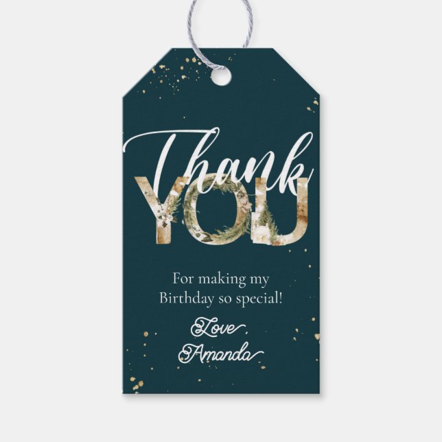 Etiqueta Para Presente Festa de natal de inverno Obrigado (Frente)