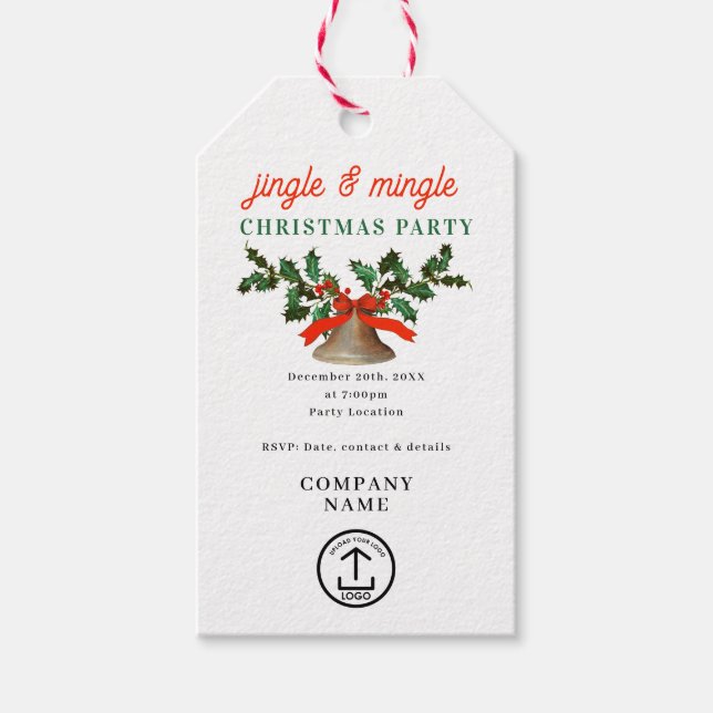 Etiqueta Para Presente Festa de Natal de Negócios Jingle e Mingle (Frente)