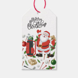 Etiqueta Para Presente Festa de Natal do Golf temida com Papai Noel