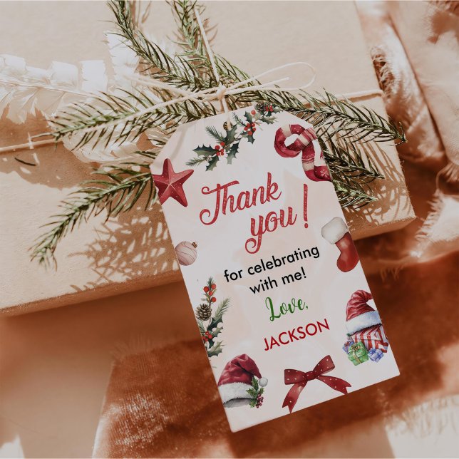 Etiqueta Para Presente Festa de Natal Festiva Moderna (Criador carregado)