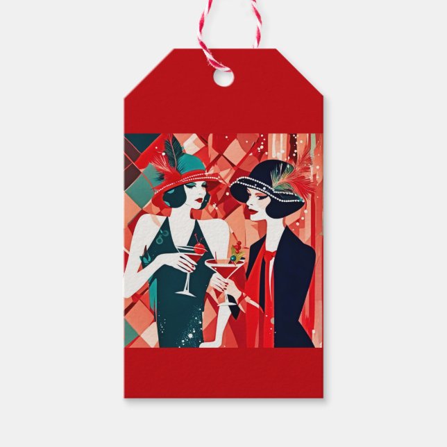 Etiqueta Para Presente Festa de Natal Flapper (Frente)