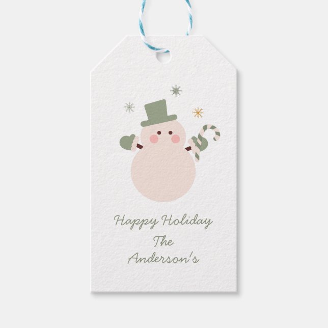 Etiqueta Para Presente Festa de Natal Verde E Dourada (Frente)