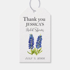 Etiqueta Para Presente Festa de Noivado Flores Silvestres Bluebonnets Azu