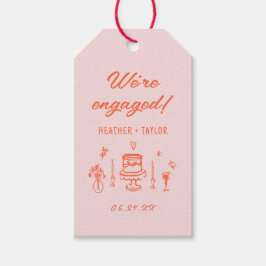 Etiqueta Para Presente Festa de Noivado Retro Divertida e Excêntrica Dese