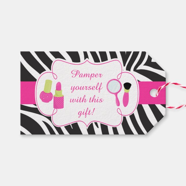 Etiqueta Para Presente Festa de Pamper em Impressão Zebra (Frente (horizontal))