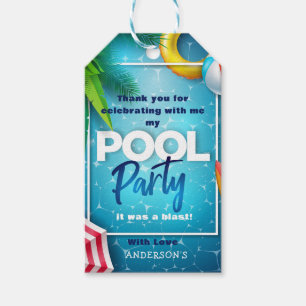 Etiqueta Para Presente Festa de Piscina Bonita, presente de aniversário d