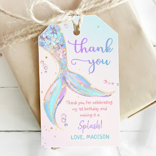 Etiqueta Para Presente Festa de primeiro aniversario da Piscina Mermaid S
