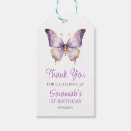 Etiqueta Para Presente Festa de primeiro aniversario de borboletas roxas 