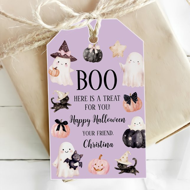 Etiqueta Para Presente Festa de primeiro aniversario de Ghost Halloween (Criador carregado)