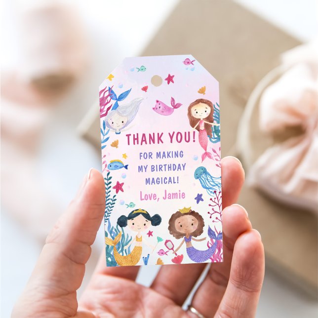 Etiqueta Para Presente Festa de primeiro aniversario de Sereia (Criador carregado)