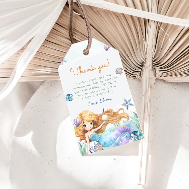 Etiqueta Para Presente Festa de primeiro aniversario de Sereia (Criador carregado)