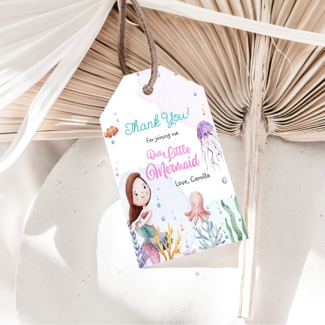 Etiqueta Para Presente Festa de primeiro aniversario de Sereia (Criador carregado)